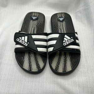 Adidas Mens Black Massage Knob Slide Santiossage Flip Flop Slip On Sandals US 8